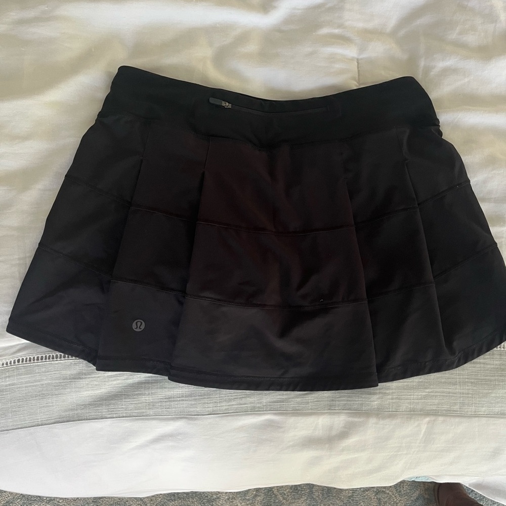 lululemon athletica Black Pleated Active Mini Skirt